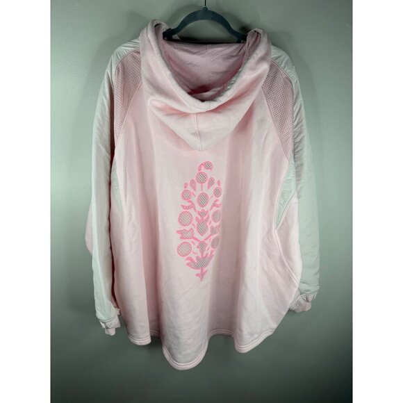 NEW Free People FP Movement Pink Racing Stripes Hoodie Sweatshirt Size M - Picture 7 of 10